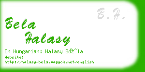 bela halasy business card